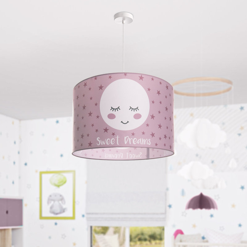 Drum pendant lamp 1-light Samiya, Pink