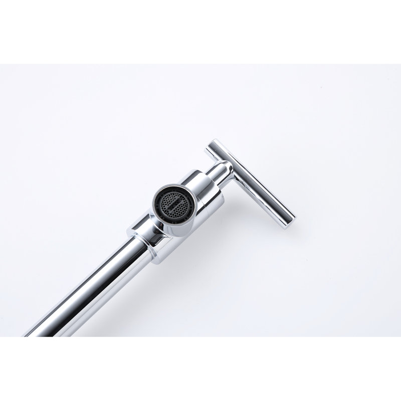 Folding Pot Filler Faucet For Kitchen, Wall Mounted, 360 Swivel, Brass, , Double Handle Design Precise And Efficient Water Supply, To Control Flow,
