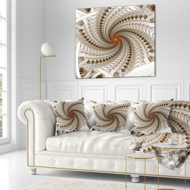Abstract Fractal Spiral Pattern Throw Pillow, 16" x 16", Throw Pillow