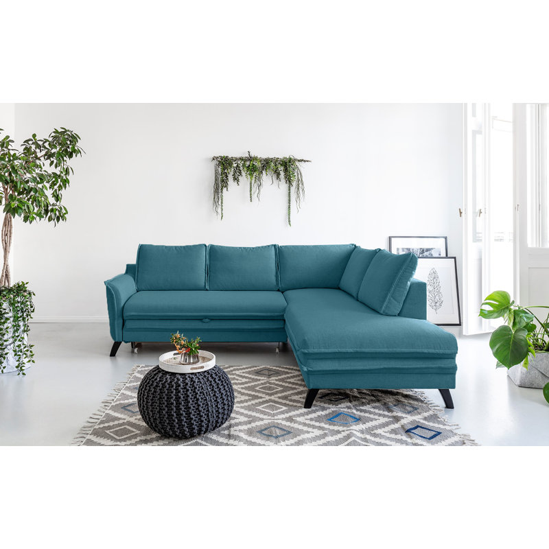 Charming Charlie Corner Sofa, Right Hand Facing, Turquoise