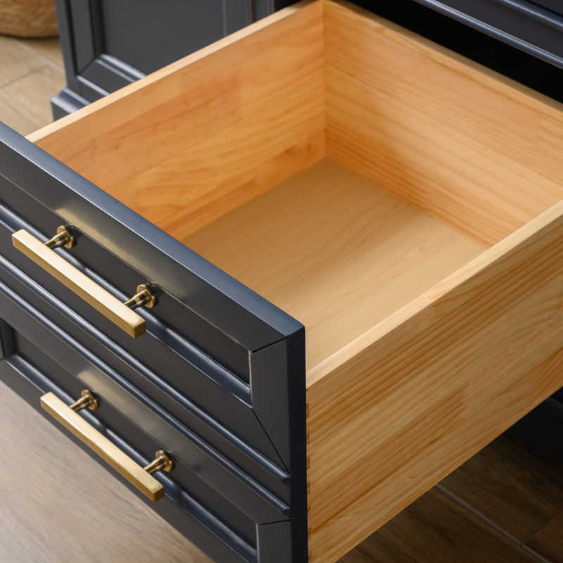 Thompson 48" W Single Vanity, Indigo Blue/Brushed Gold