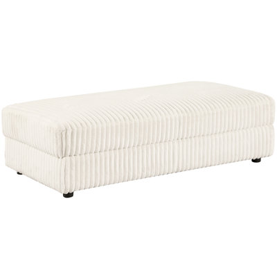 Repose-pieds de luxe rectangulaire rembourré avec rangement Kinsley Ivoire