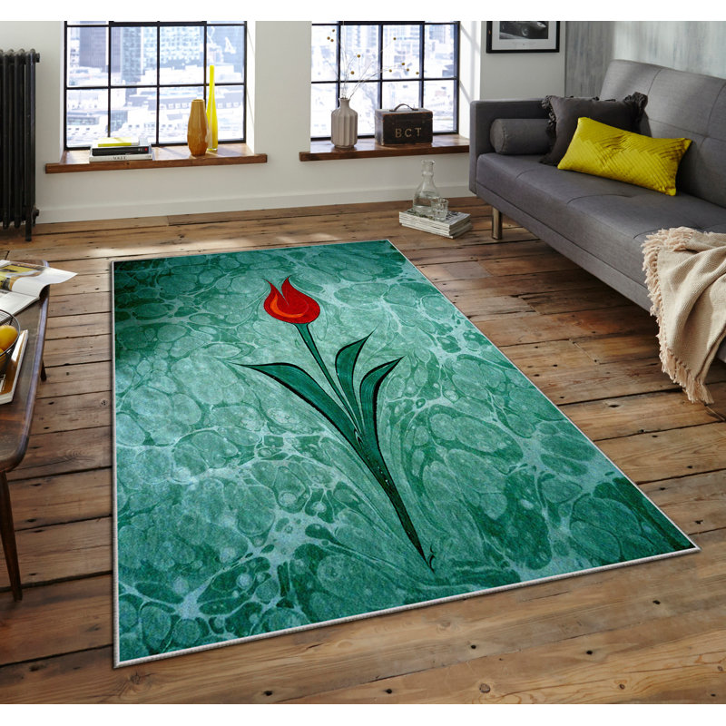 Luxurious Area Rug, 100% Polyester, 5.9 x 9.2 Feet | 740 g/m² Weight, Non-Slip Felt Dot Underside, Easy Clean Velvet Fabric, 0.08 in Pile Height | Machine Washable, Perfect for Living Room & Bedroom Décor