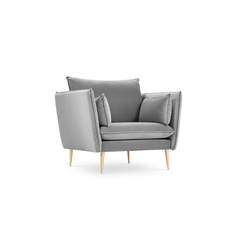 Adoraim Upholstered Armchair, Gold, Light Grey