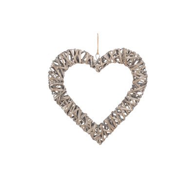 Halesowen Wicker Heart Shaped Hanging Sculpture