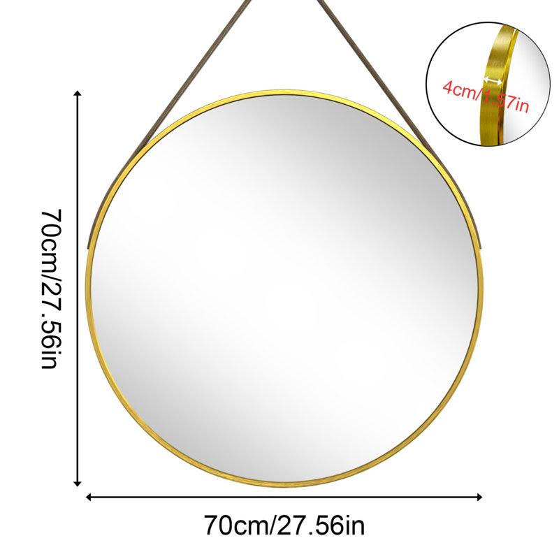 Miroir mural 28 po, Doré, 27,56 po x 27,56 po