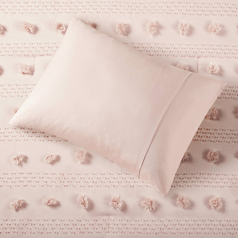 Lit simple / simple TG - rose, accents, édredon rose lavable à la machine et taie décorative avec,, Rose