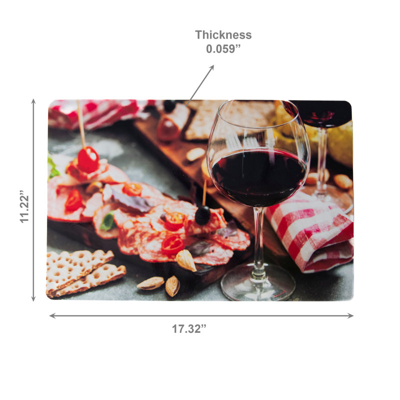 Napperon en plastique vin et charcuterie - ensemble de 12