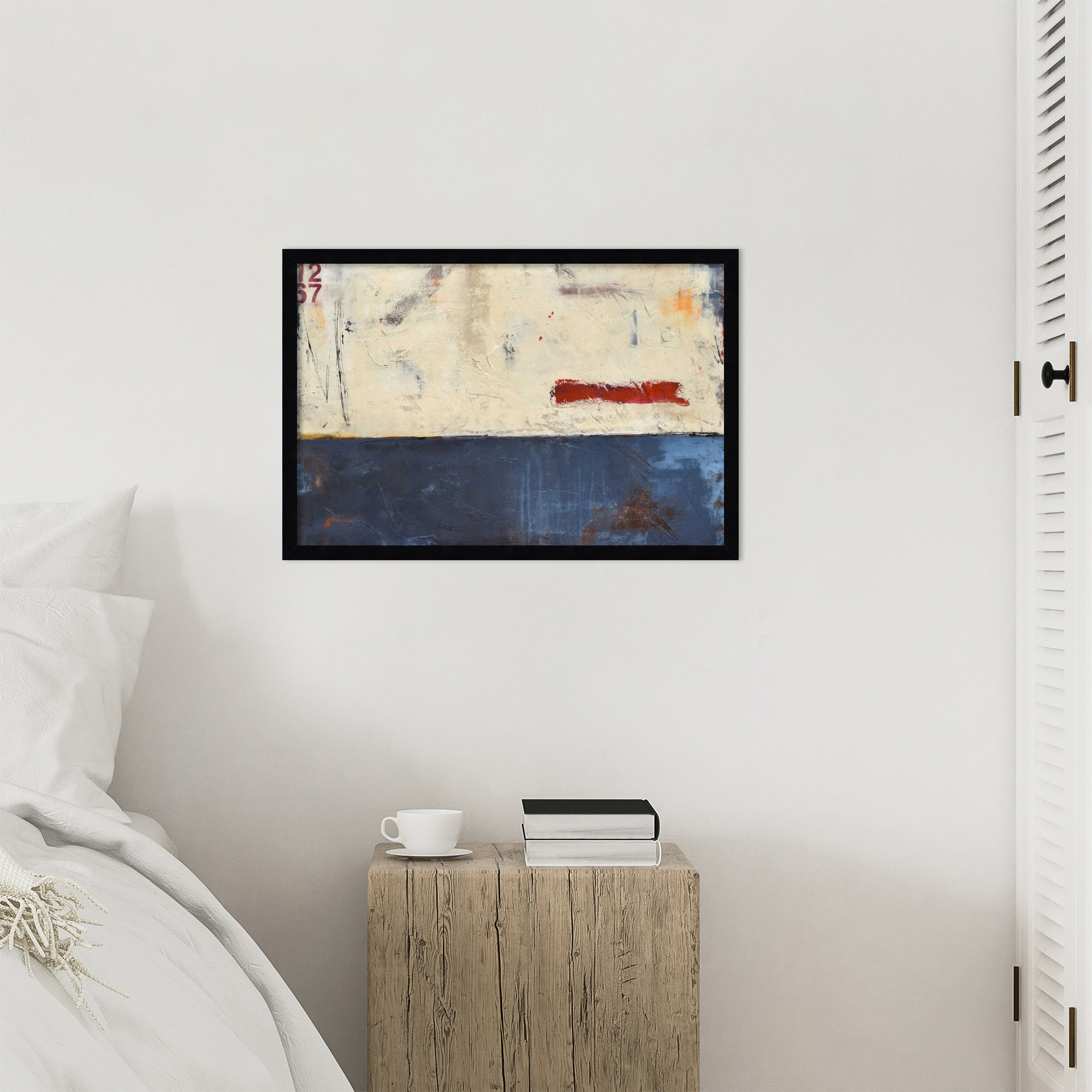 Label 1267 by Mauro Wood Framed Wall Art Print, 17" H x 25" W, Black