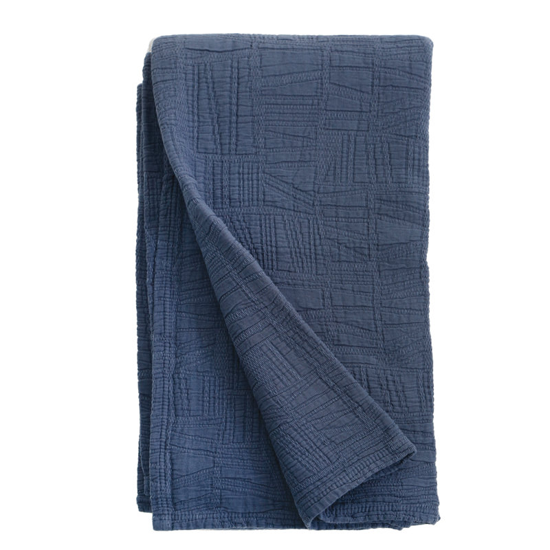 Harbour Farmhouse / Country Cotton Coverlet, Queen, Navy