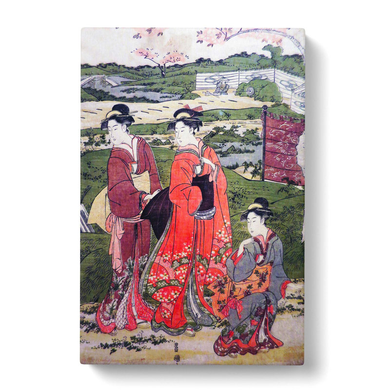 The Inner Cherry Blossom Garden by Utagawa Toyokuni - Wrapped Canvas Painting, 50cm H x 35cm W x 3cm D