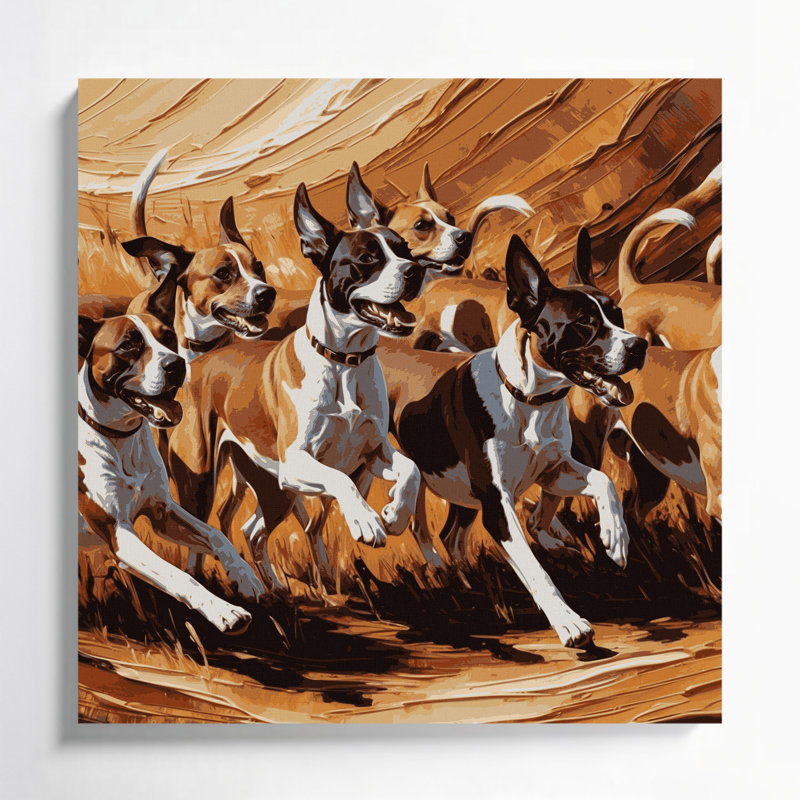 «Dogs Basenji Brown», art mural sur toile, H 12 po x l 12 po