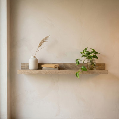 Dura Floating Display Shelf, Lipped Design, Foil-Wrapped Finish