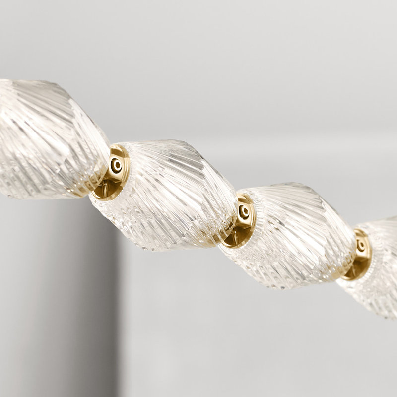 Collier LED Chandelier, Natural Brass, 132"