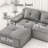 153" Modern U-Shaped Modular Sectional Sofa For Living Room, Corduroy Fabric,4-Seater Couch With Deep Seat And 2-Movable Ottoman,Pearl-Like Piping, Tufted Design, No Assembly, Anti-Slip Design​-1047368480-1047368476