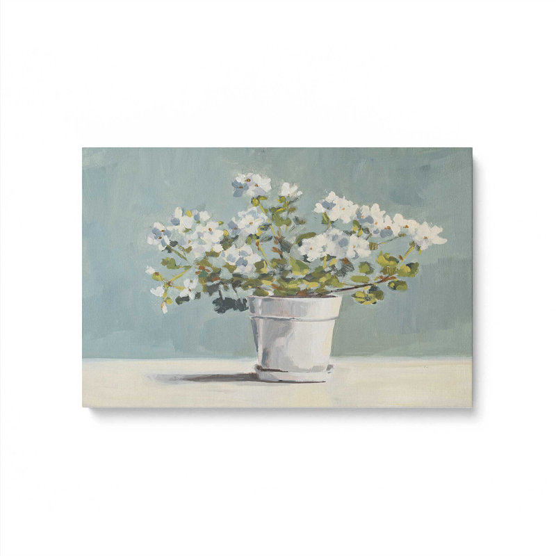 «White Flower Pot II» par Marian Parsons, reproduction d'art sur toile, H 20 po x l 30 po, Toile tendue, Sans objet