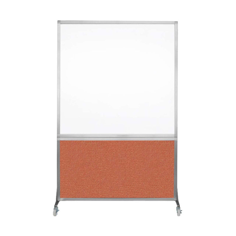 Tableau blanc mobile 6 'de haut DivideWrite, Papaye, H 72 po x l 48 po, Argent
