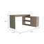 Ridley 2-Shelf L-Shaped Writing Desk Light Grey