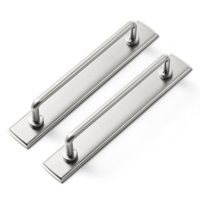 Goo-Ki  5" Zinc Alloy Distressed Backplate(style G011) Bar Pull Multipack,Satin Nickel