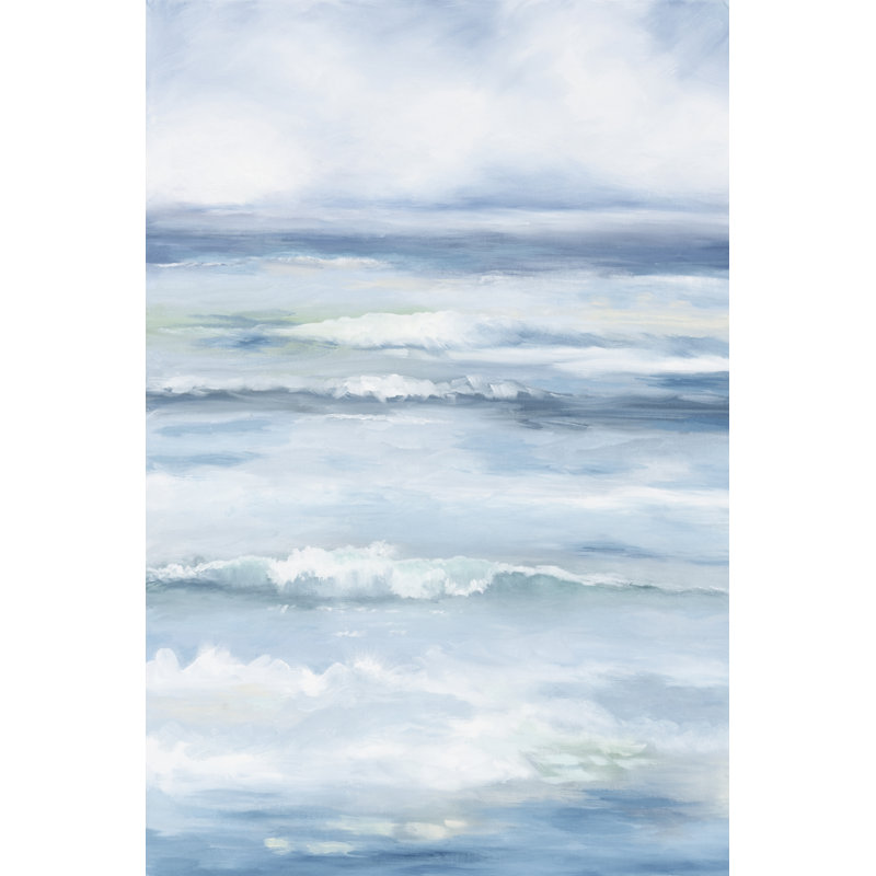 Into The Ocean by Danusia Keusder - Painting on Canvas, 122cm H x 81cm W, Black Floater Framed