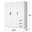 Garrity 61"Wide Armoire Wardrobe Closet For Hanging With 3 Drawers & Shelves-1652005789