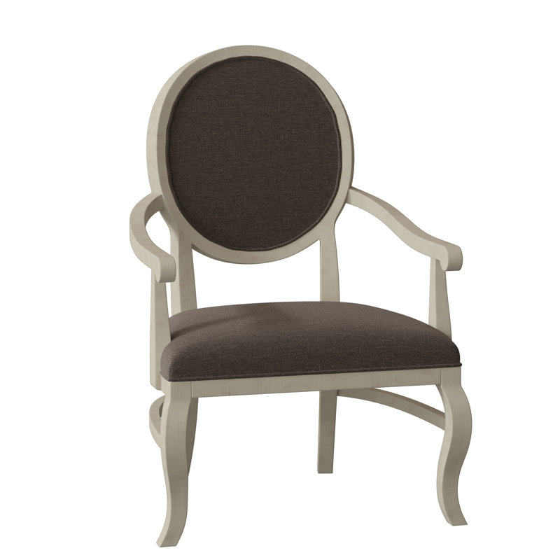 Oakland Upholstered King Louis Back Arm Chair, 9953 Mink, Almond Buff