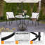 Table de patio ronde en métal noir 31,5 po avec trou pour parasol
