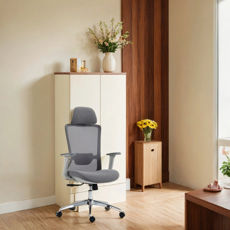 Chaise de bureau pivotante 360 °, Gris/argent