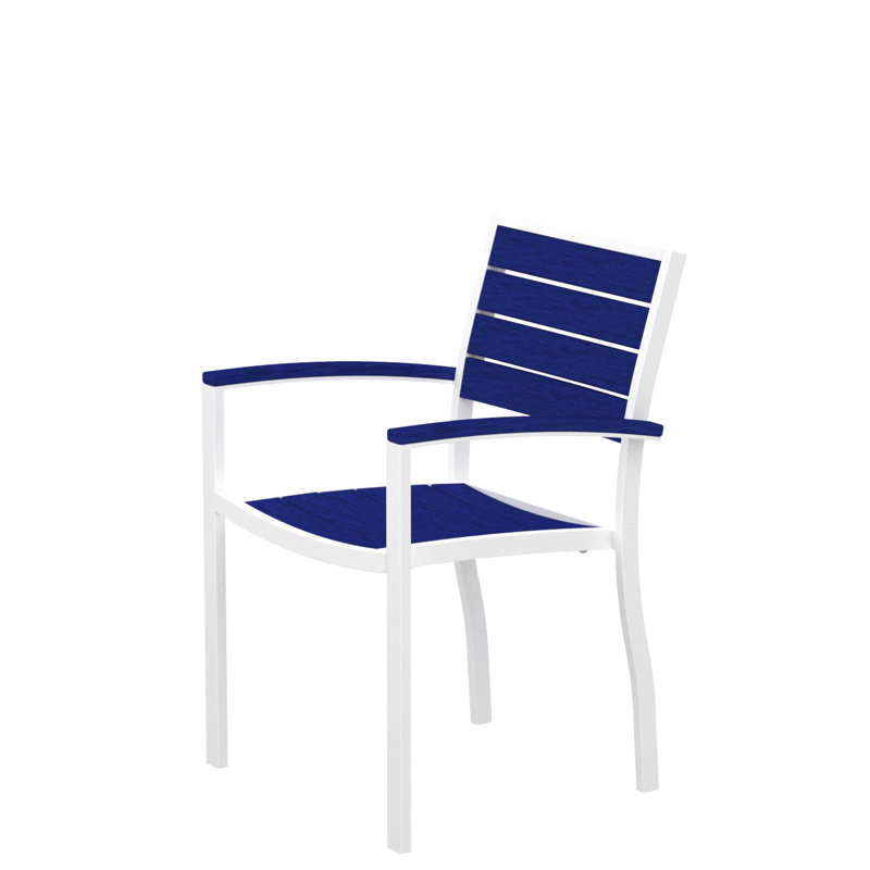 Chaise de salle à manger POLYWOOD Euro, Bleu pacifique, Bronze texturé