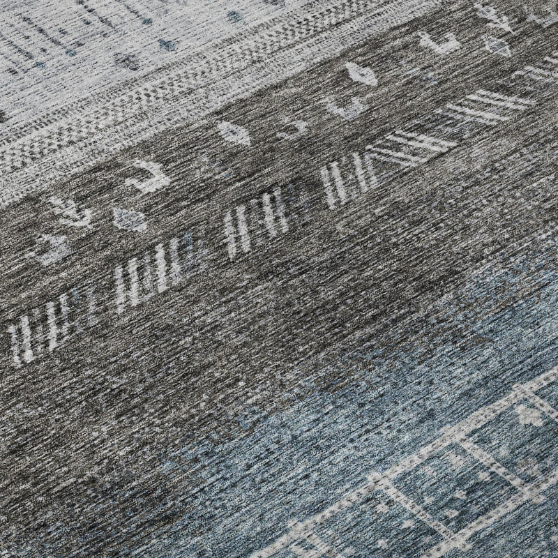 Premium Machine Washable Gurubaksh AMF1147 Global Rug, Rectangle 3' x 5'