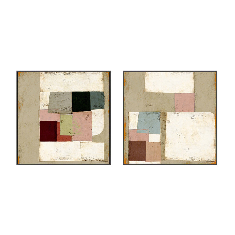 Patchwork 1 & 2, ensemble de 2 par Marco Marella pour Studio M - Art mural encadré