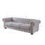 Canapé Chesterfield classique en similicuir brun-92761668