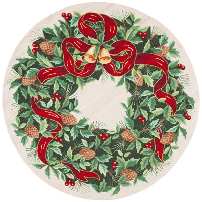 Tapis floral en laine Etta