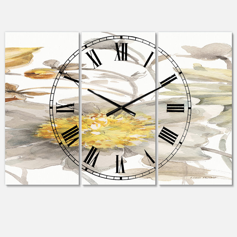 Fields of Gold Watercolor Flower III - Horloge murale traditionnelle