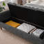 Banc de rangement rembourré de 65,55 po de largeur-1670259129