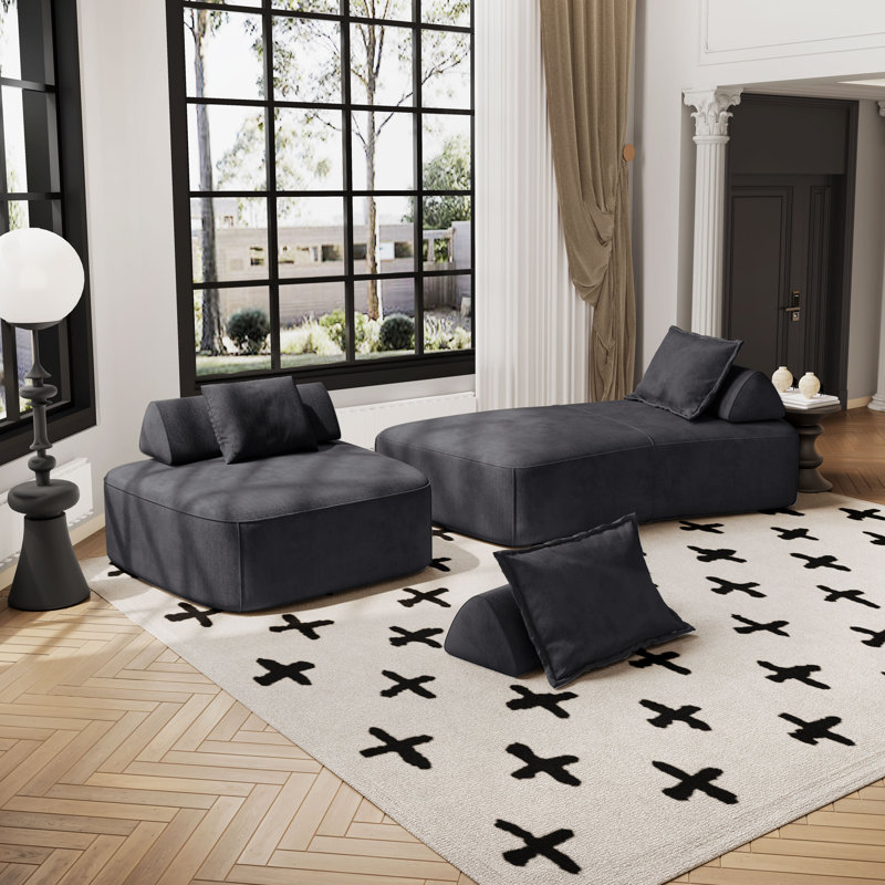 Ensemble de canapé modulaire surdimensionné de luxe moderne, canapé rembourré en chenille avec dossiers amovibles et sièges profonds Diy