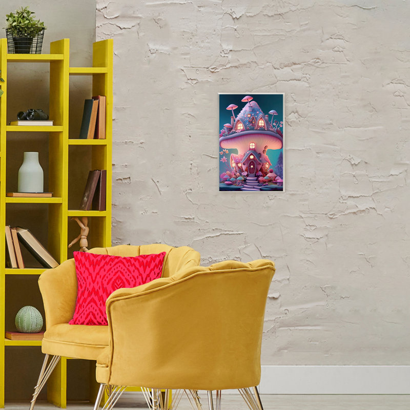 Plaque murale Magicville Mushroom Cottage, design par Sasha, H 19 po x l 13 po