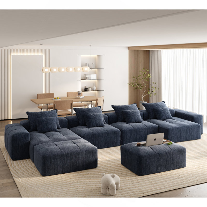 Canapé modulaire surdimensionné Boneless, 4, Bleu