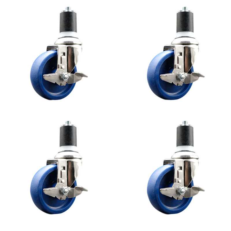 Solid Poly Swivel Caster with Brake