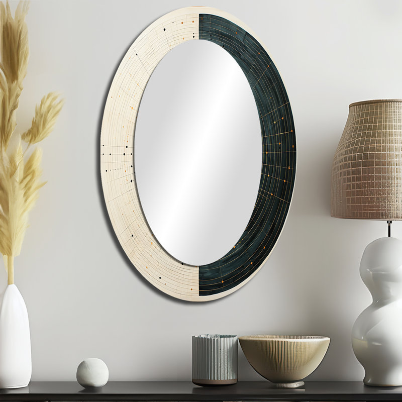 Miroir mural moderne gris et blanc minimaliste Ying Yong, 36 po x 24 po