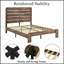 Structure de lit plateforme en bois avec grand rangement sous le lit, durable et élégant pour les chambres modernes-1127336707