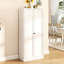 Organisateur de garde-manger autoportant en métal blanc de 61 po, 4 tablettes réglables, 110 lb par tablette, 30 outils de configuration, surface de teinture, profilé peu encombrant avec capacité de 110 lb, assemblage, coffre-fort familial,