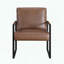 Chaise d'appoint en similicuir avec structure en métal exposée-1631905904