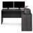 60 Inch L-Shaped Office Desk, Executive Desk with Reversible Desk Return, Desk Cord Grommet, For Home Office, Coastal Grey-121883433-121883434