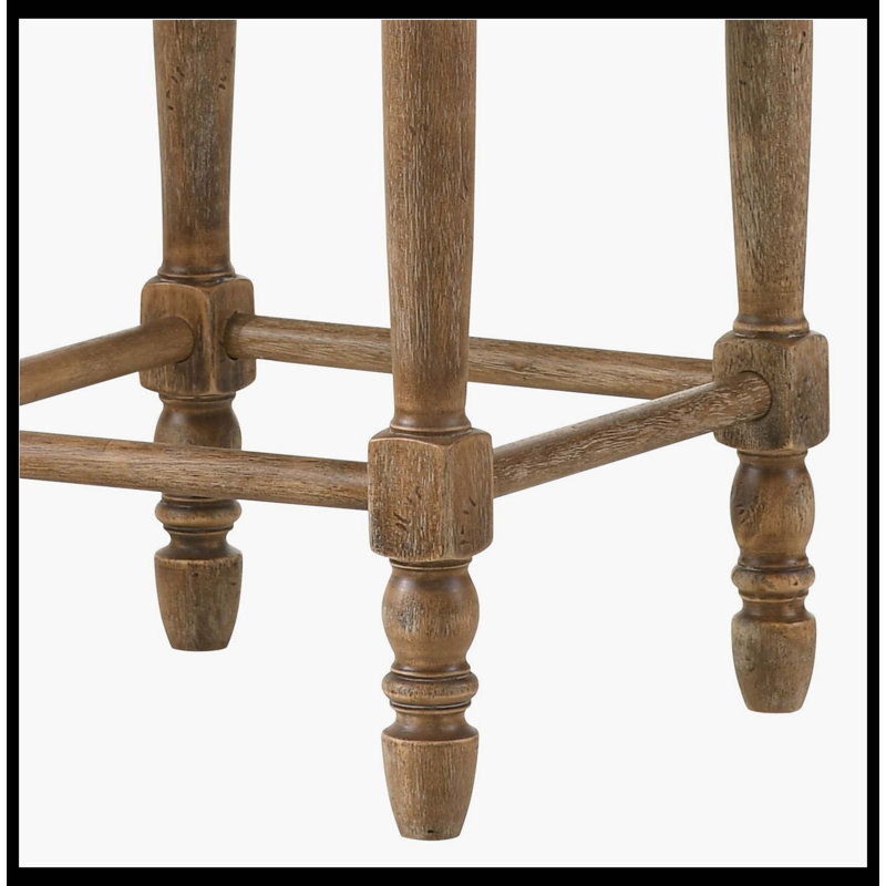 Tabouret à hauteur de comptoir en tissu beige Farsiris