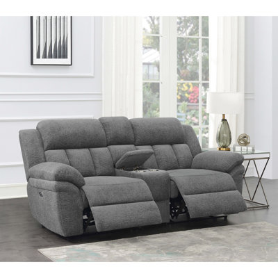 Divin gris anthracite rembourré avec bouton - inclinable et console de rangement pour les petits appartements