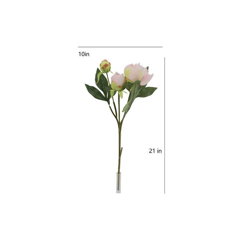 Artificial Light Pink Peony Stems