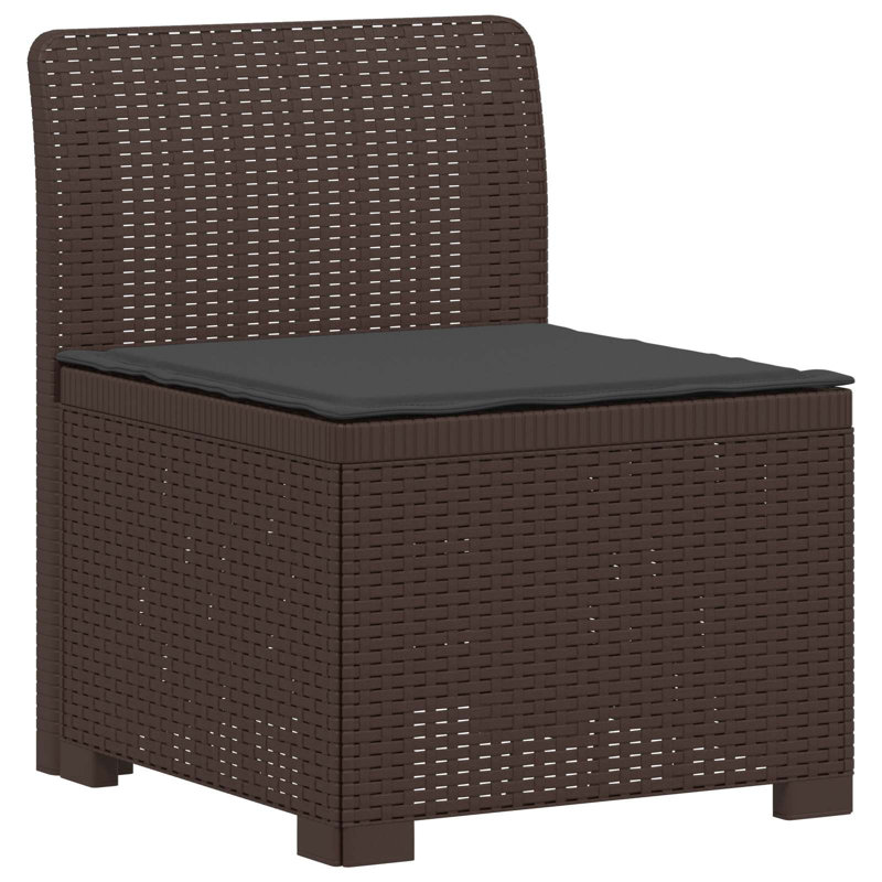  Garden Sofa Rattan Look PP Outdoor Seating Modern Lounge Modular Casual, Anthracite, Brown