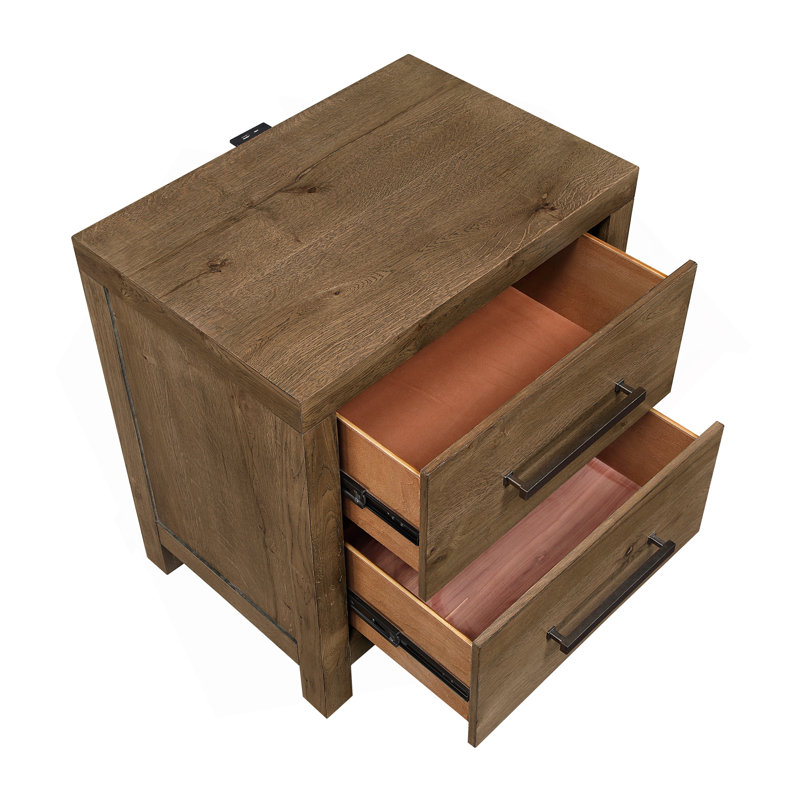Table de chevet 1 pièce Rustic Modern Brown