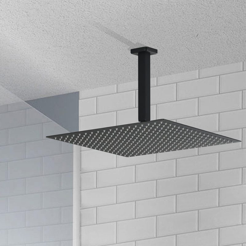 Rain Fixed Shower Head 2.5 GPM GPM, Matte Black